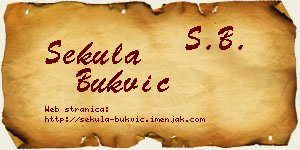 Sekula Bukvić vizit kartica